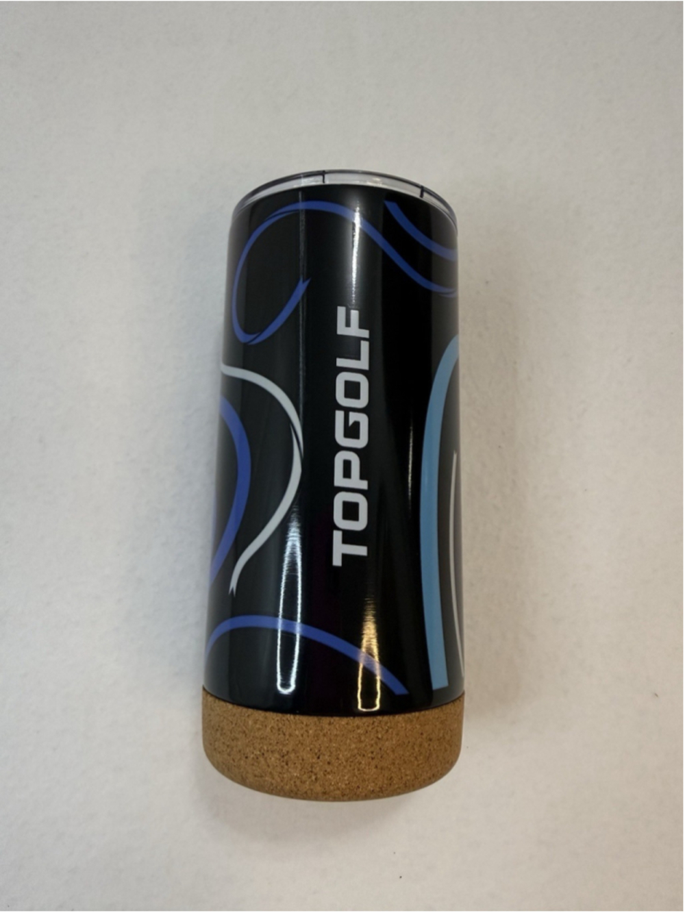 Topgolf-branded stainless steel tumbler. New With Tag, Wrapped Straw W/ Golfball